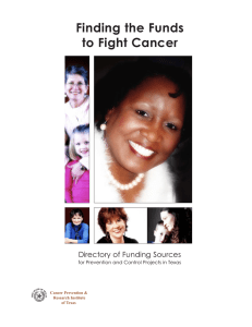 Cancer Funding Sources in Texas: Prevention & Research Directory