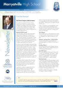Marryatville High School Newsletter - July 2010