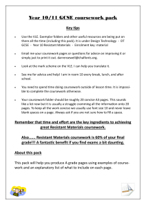 GCSE Resistant Materials Coursework Guide