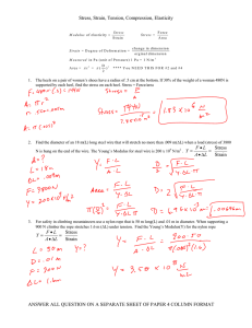 Stress, Strain, Elasticity Physics Problems