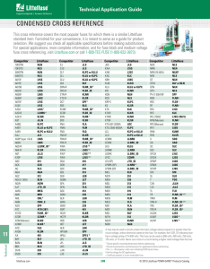Littelfuse Fuse Cross Reference Sheet
