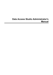 Data Access Studio Administrator's Manual