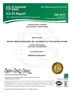 Bristolite Skylights ICC-ES Evaluation Report ESR-3177