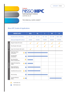 Nisso HPC: Hydroxypropyl Cellulose Technical Data Sheet