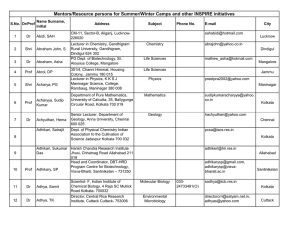 Mentors List: INSPIRE Initiatives - Science & Education