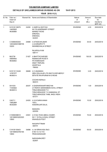 tvs motor company limited details of unclaimed/unpaid dividend as