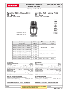 ELO Viking K160 Sprinkler Technical Data Sheet