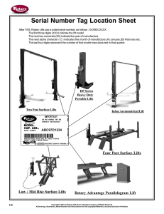 Rotary Lift Serial Number Tag Location Guide