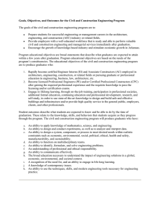 Goals, Objectives, and Outcomes for the Civil and Construction
