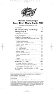 2007 NHL Entry Draft Media Guide: Prospects & History