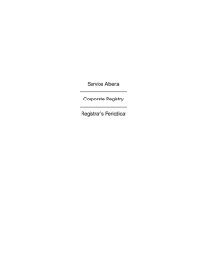 Corporate Registry Registrar`s Periodical Template