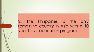 Philippine Basic Education Curriculum: K to 12 Study
