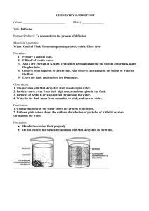 Diffusion Lab Report: Chemistry Experiment
