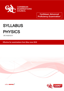 CAPE Physics Syllabus: Exam Prep & Course Outline