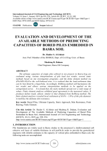 Bored Pile Capacity Prediction in Basra Soil
