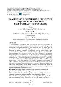 Cementing Efficiency in Quaternary Blended SCC