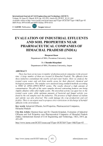Industrial Effluents & Soil Properties in Himachal Pradesh