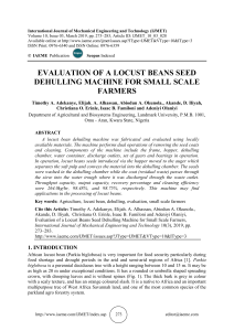 Locust Bean Dehulling Machine Evaluation for Small Farmers