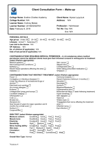 Make-up Client Consultation Form - Eveline Charles Academy