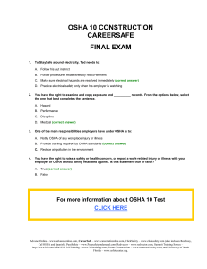 OSHA 10 Construction Final Exam