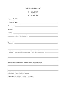 English Book Report Form