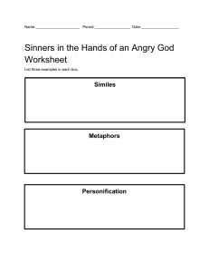 "Sinners in the Hands of an Angry God" Worksheet