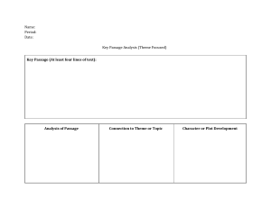 Key Passage Analysis Worksheet