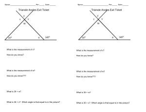 Triangle Angles Exit Ticket: Geometry Practice