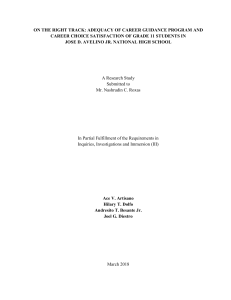 Career Guidance & Satisfaction of Grade 11 Students