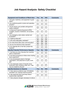 Job Hazard Analysis Safety Checklist