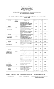 Master Teacher Performance Review Form SY 2017-2018