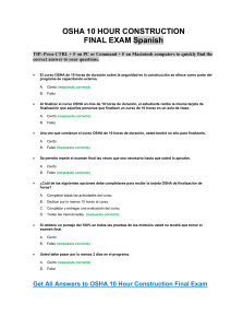 Examen Final OSHA 10 Horas Construcción (Español)