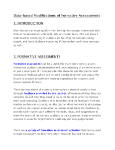 Data-Based Formative Assessment Modifications