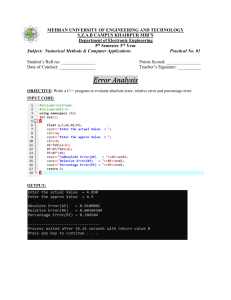 Error Analysis in C++: Numerical Methods Practical