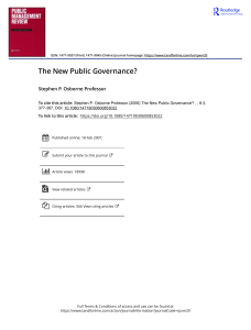 The New Public Governance? | Public Management Review