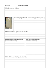 Fair Test Planning Worksheet