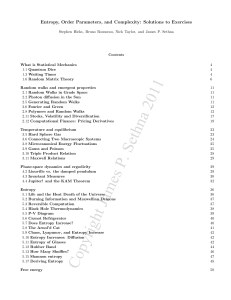 Statistical Mechanics Exercises Solutions
