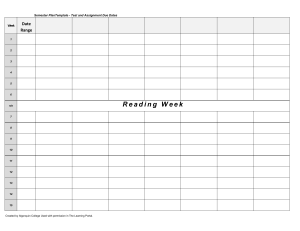 Semester Plan Template: Test & Assignment Due Dates