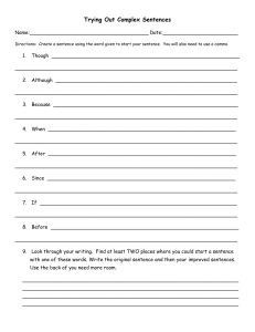 Complex Sentences Worksheet: Practice & Examples