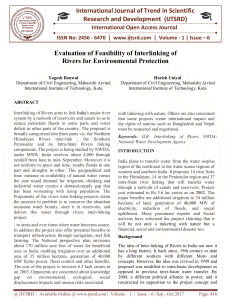 Interlinking Rivers: Feasibility & Environmental Protection