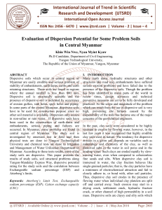 Dispersive Soil Evaluation in Central Myanmar