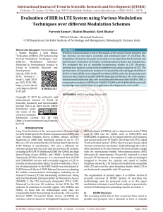 LTE BER Evaluation: Modulation Techniques & Schemes