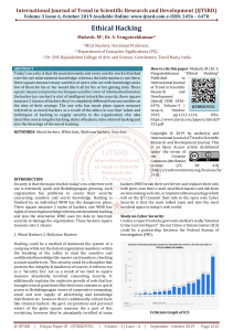 Ethical Hacking: Cybersecurity Research Paper