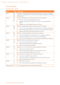 World Literature Essay Assessment Criteria & Examples