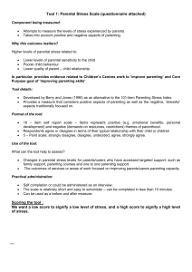 Parental Stress Scale Questionnaire