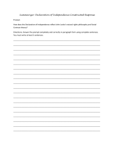 Declaration of Independence & Locke Worksheet