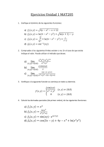 Ejercicios de Cálculo Multivariable: Dominios, Límites, Derivadas