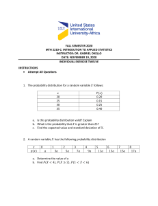 Applied Statistics Exercise: Probability Distributions