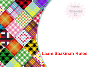 Laam Saakinah Rules: Tajweed Presentation