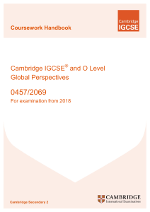 Cambridge IGCSE/O Level Global Perspectives Coursework Handbook